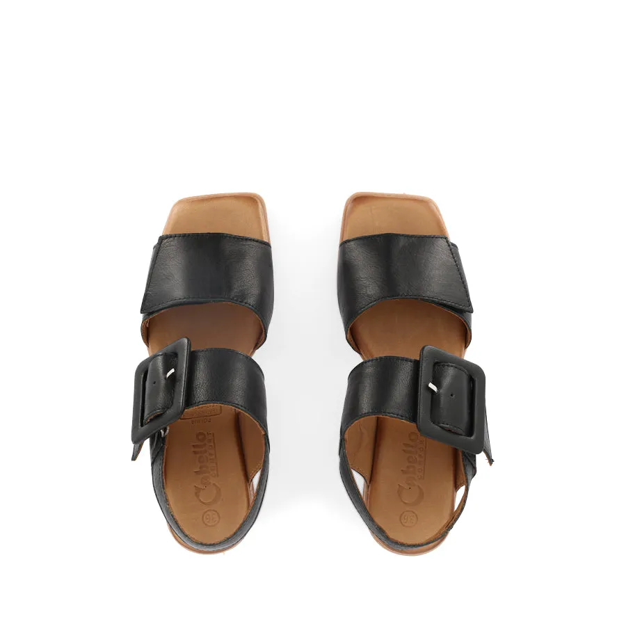 POLINA - BLACK LEATHER Relaxed Walk All-day Casual Footwear