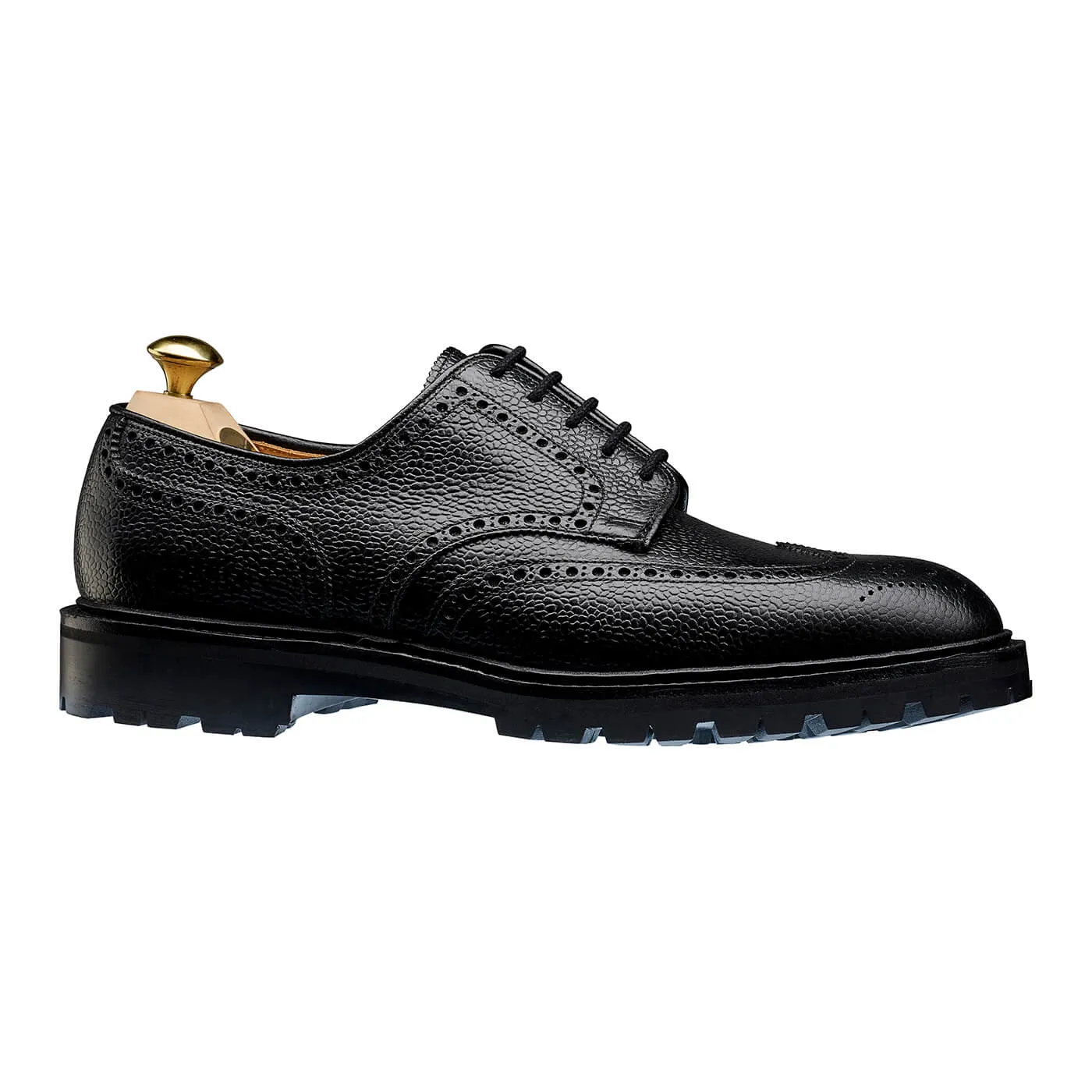 Pembroke Black Scotch Grain Wide Path Lane Tassel Loafers