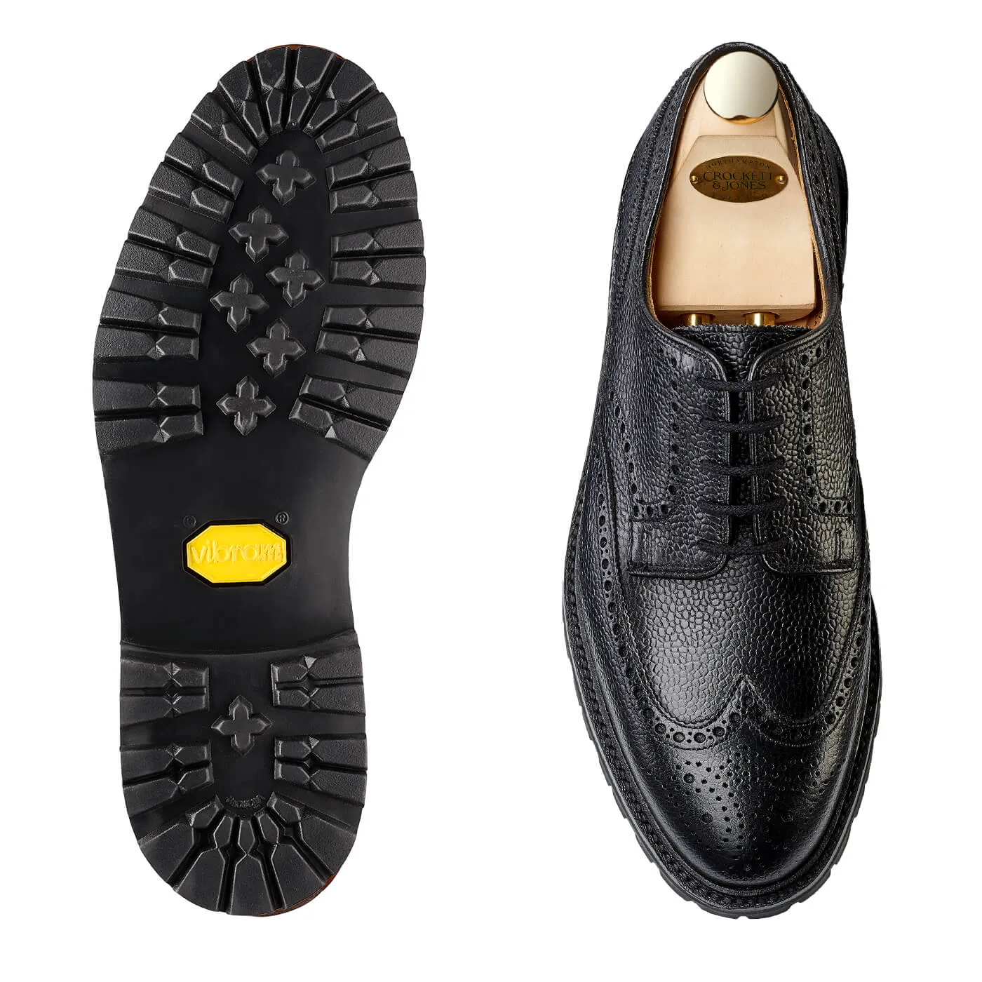 Office Shoes Pembroke Black Scotch Grain