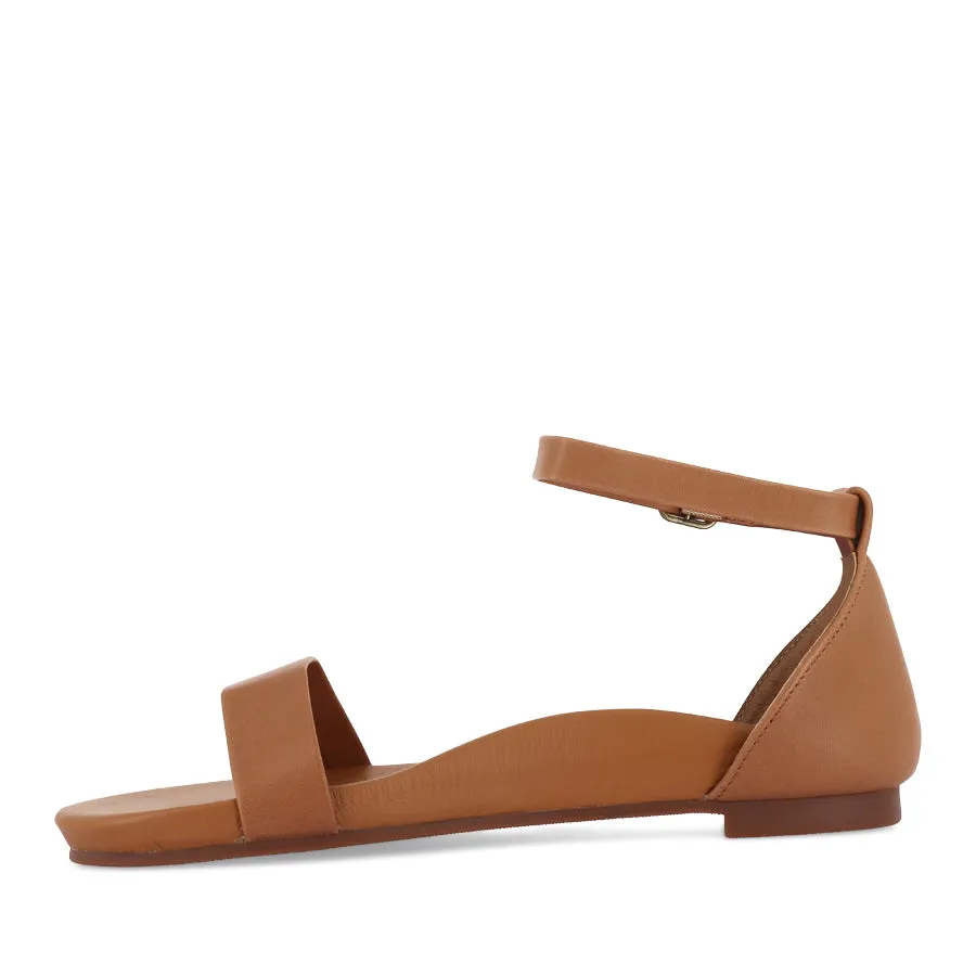 Velcro straps Comfortable Outdoor Shoes POPPY - TAN TAN LEATHER
