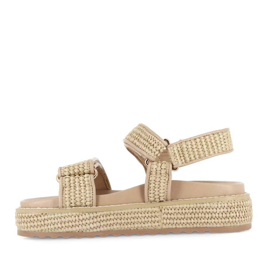 PORTER - NATURAL RAFFIA Flat