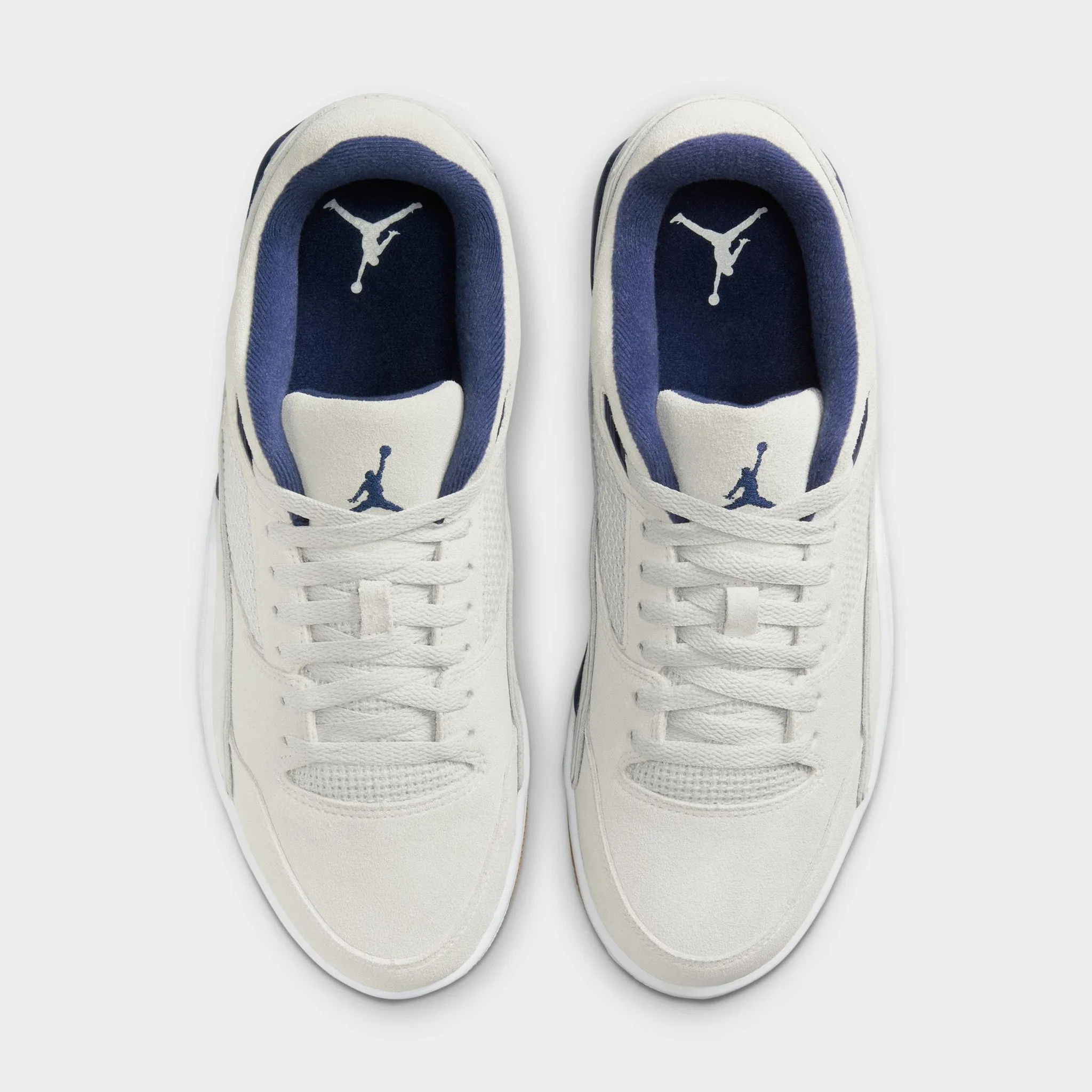 Reinforced Heel Collar Maximum Support Jordan Flight Court Neutral Grey / Midnight Navy - White