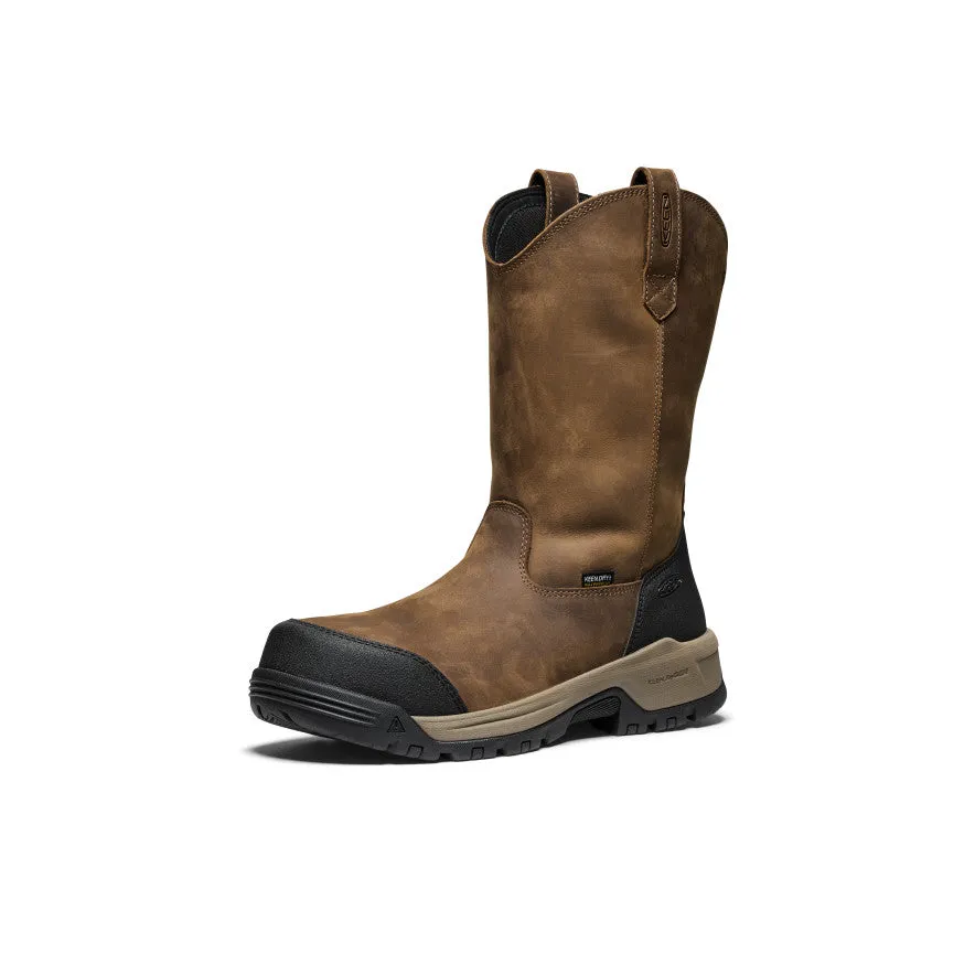 Men's Evanston Pull-On Waterproof Boot (Carbon Toe)  |  Bison/Black Sporty Look Mesh