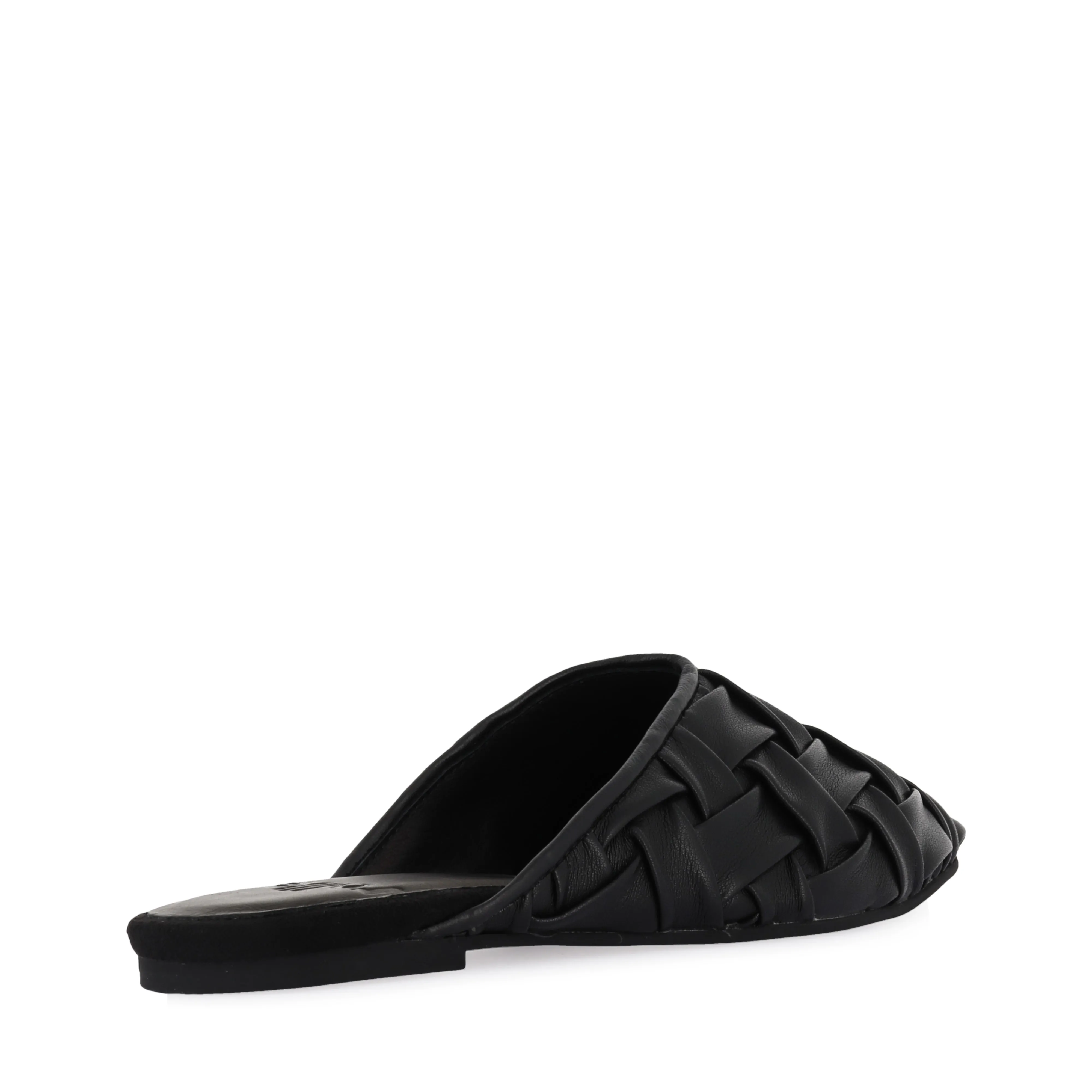 Patio Step POINTED MULE SOFT - WOVEN BLACK LEATHER