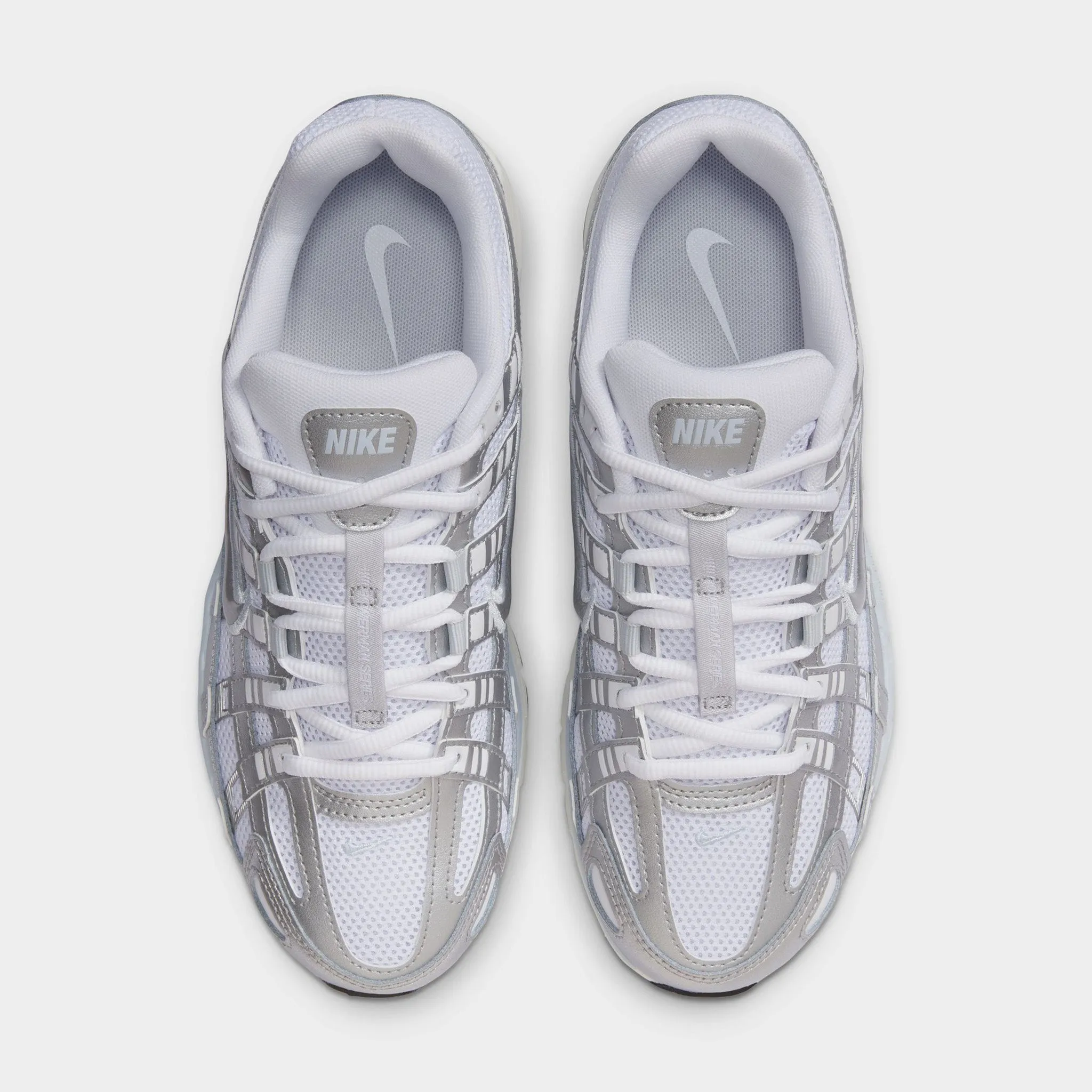 Sleek cushioning Comfortable Inner Lining Nike Women's P-6000 White / Metallic Silver - Blue Tint