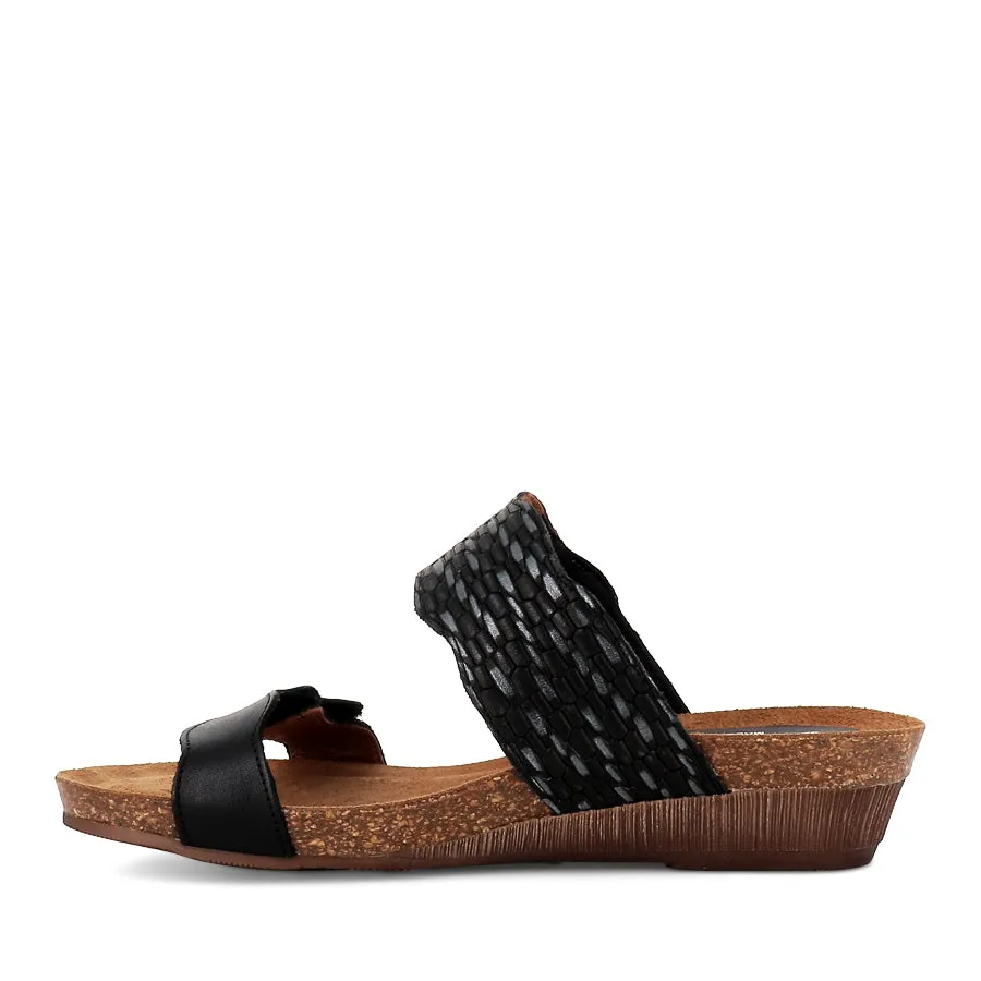Comfortable Travel Shoes Orthopedic Support OPERA - BLACK MULTI LEATHER