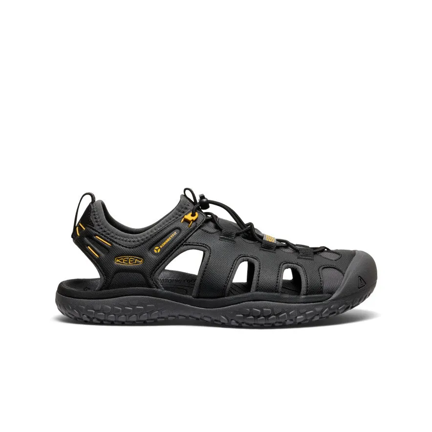 Men's SOLR Sandal  |  Black/Gold embossed Hard