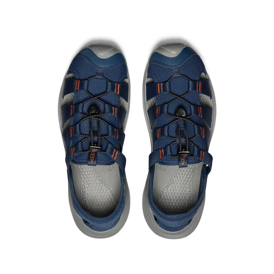 traction - reliability - level Men's Seanik H2 Sandal  |  Naval Academy/Gold Flame