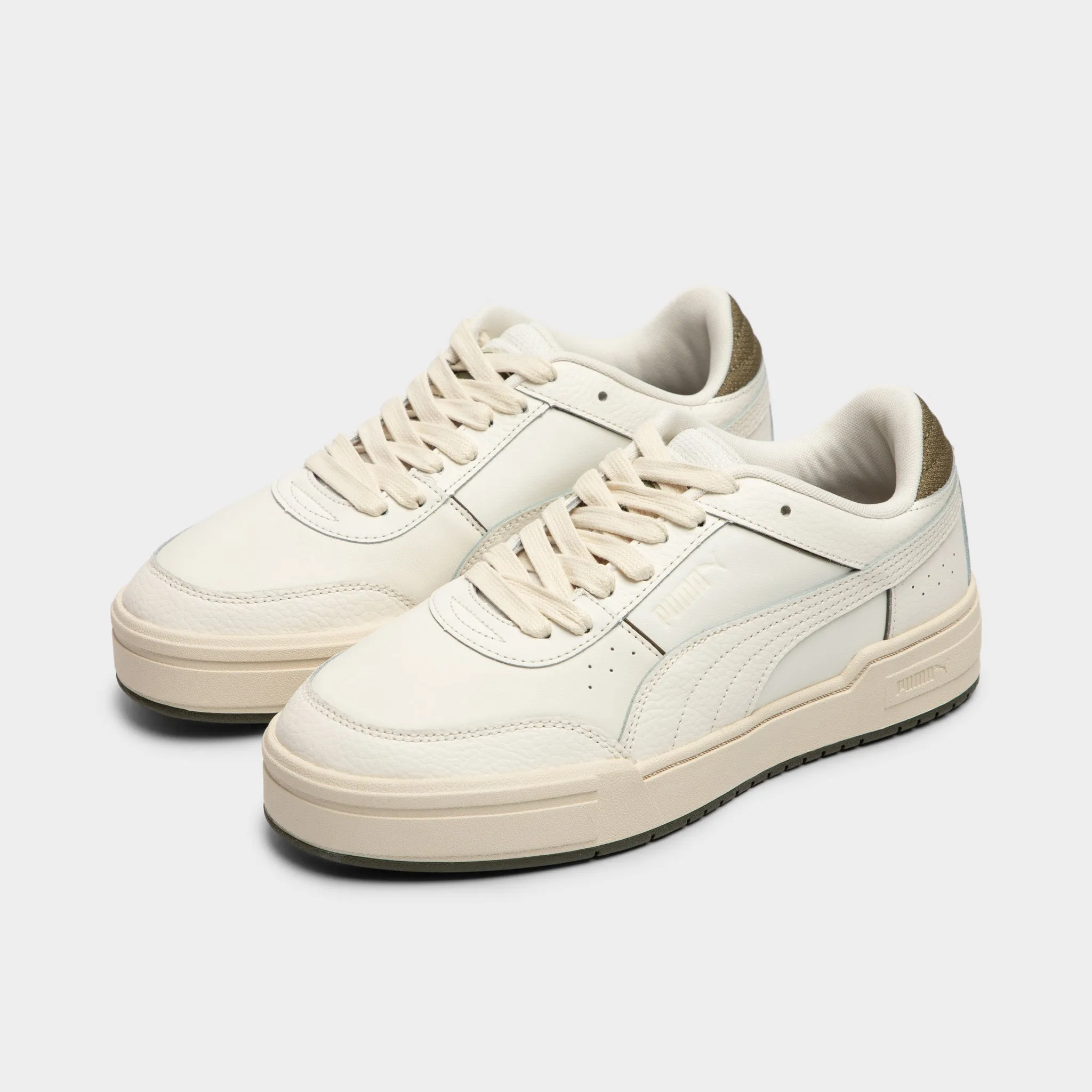 PUMA CA Pro Sport Warm White / Alpine Snow - Dark Olive Breathable Outsole Vents Speedy Fit