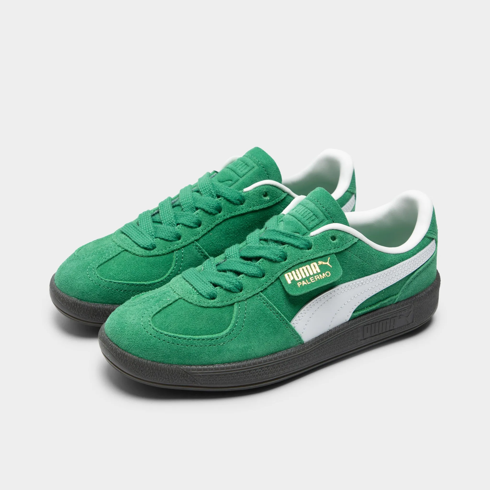 PUMA Juniors' Palermo Archive Green / White Orthopedic Footbed Technology Eco Friendly Upper
