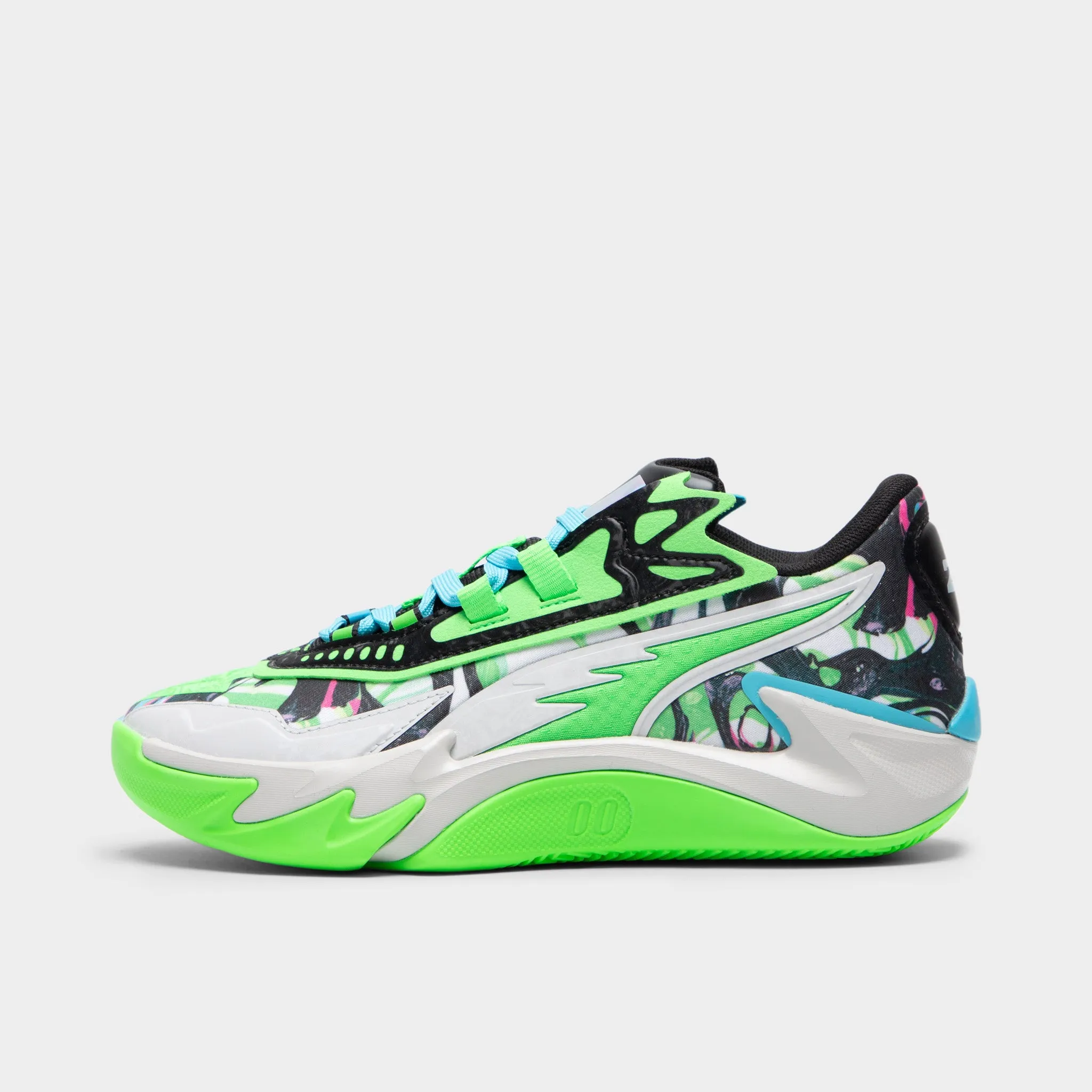 PUMA Juniors' Scoot Zeros II Green / Black - Pink Tuned Flex Zones Breathable Mesh Layer