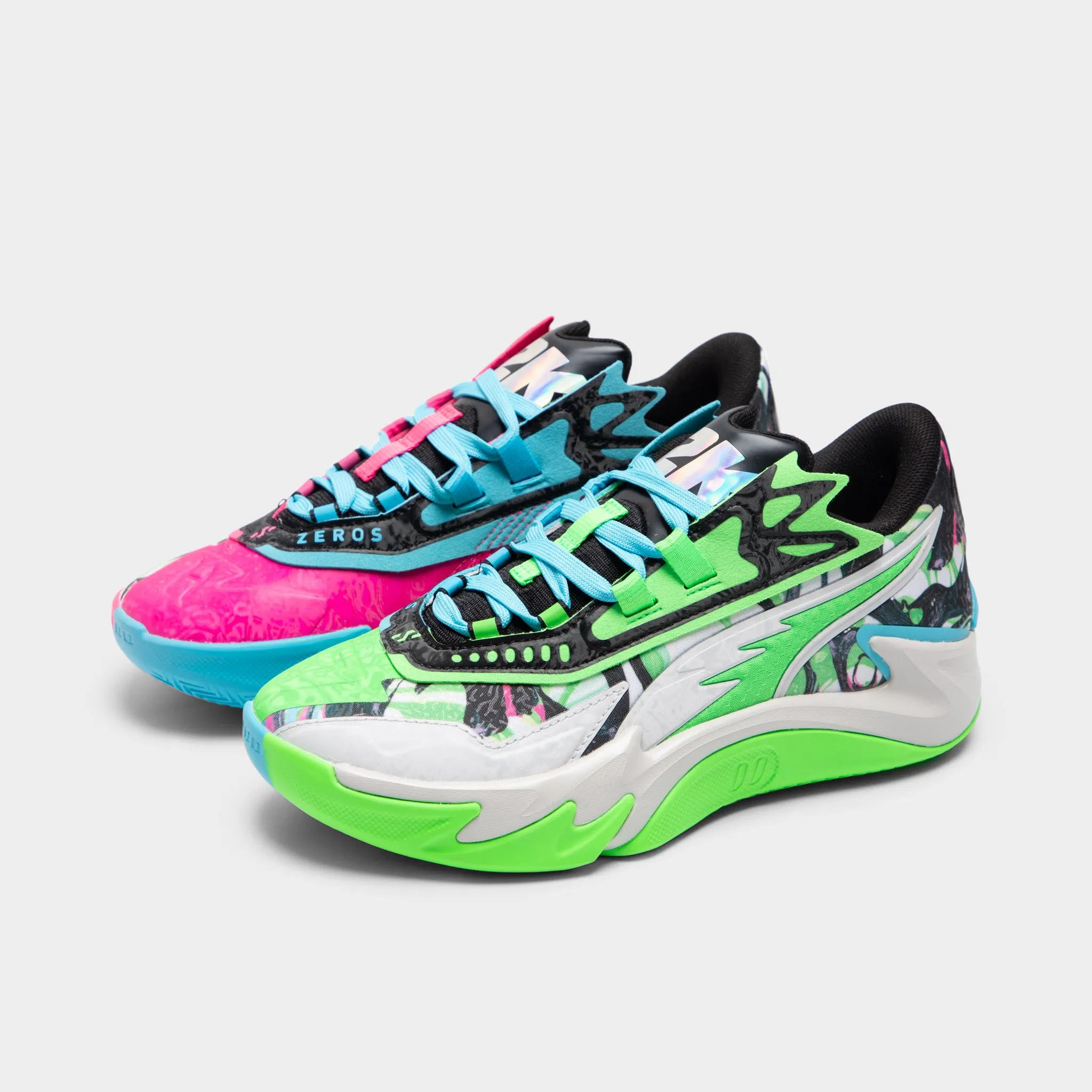 PUMA Juniors' Scoot Zeros II Green / Black - Pink Motion Flow Enhanced Mobility