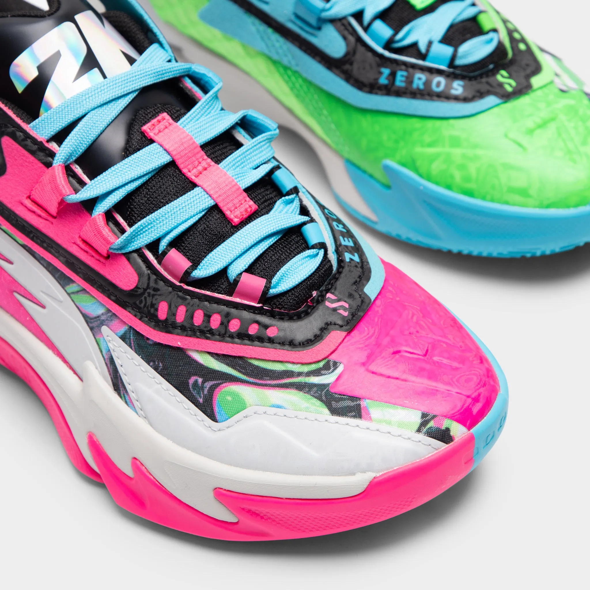 PUMA Juniors' Scoot Zeros II Green / Black - Pink Glam stability