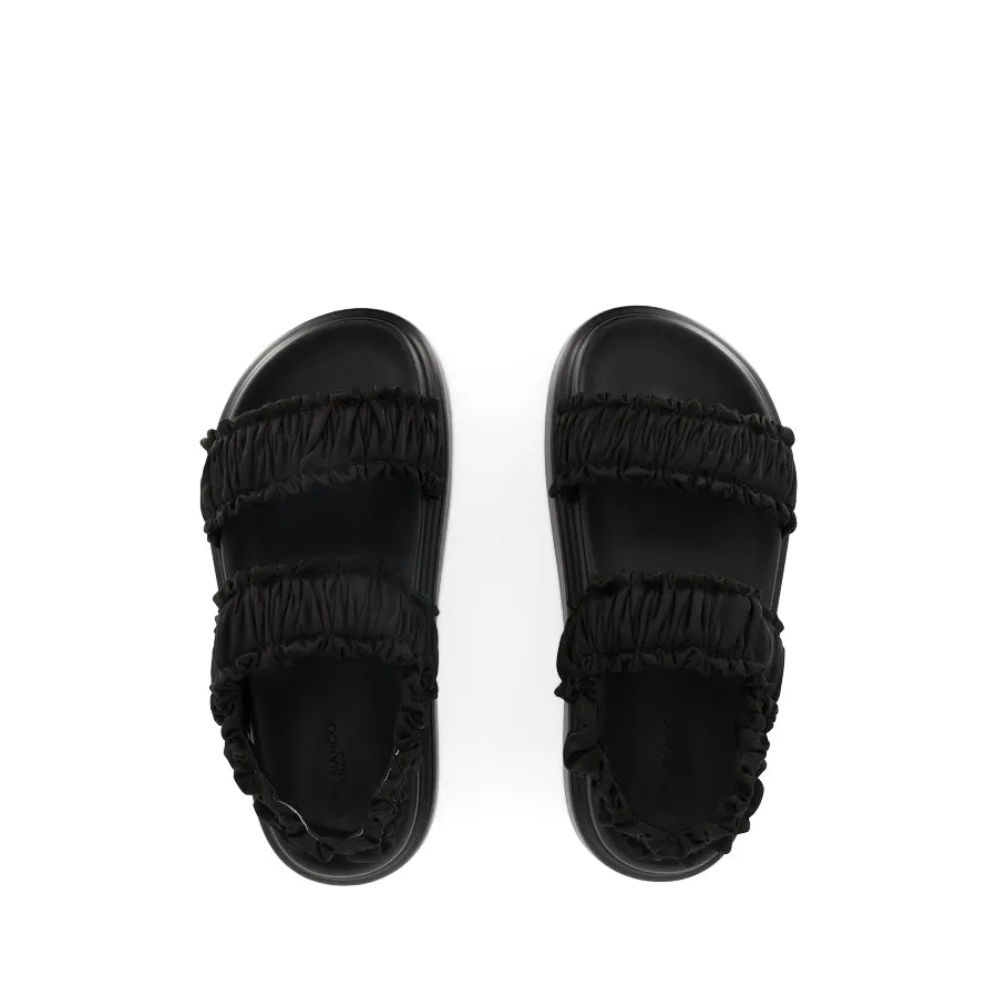 JERRY - BLACK RUFFLE Lightweight Outdoor Footwear Adjustable Fit