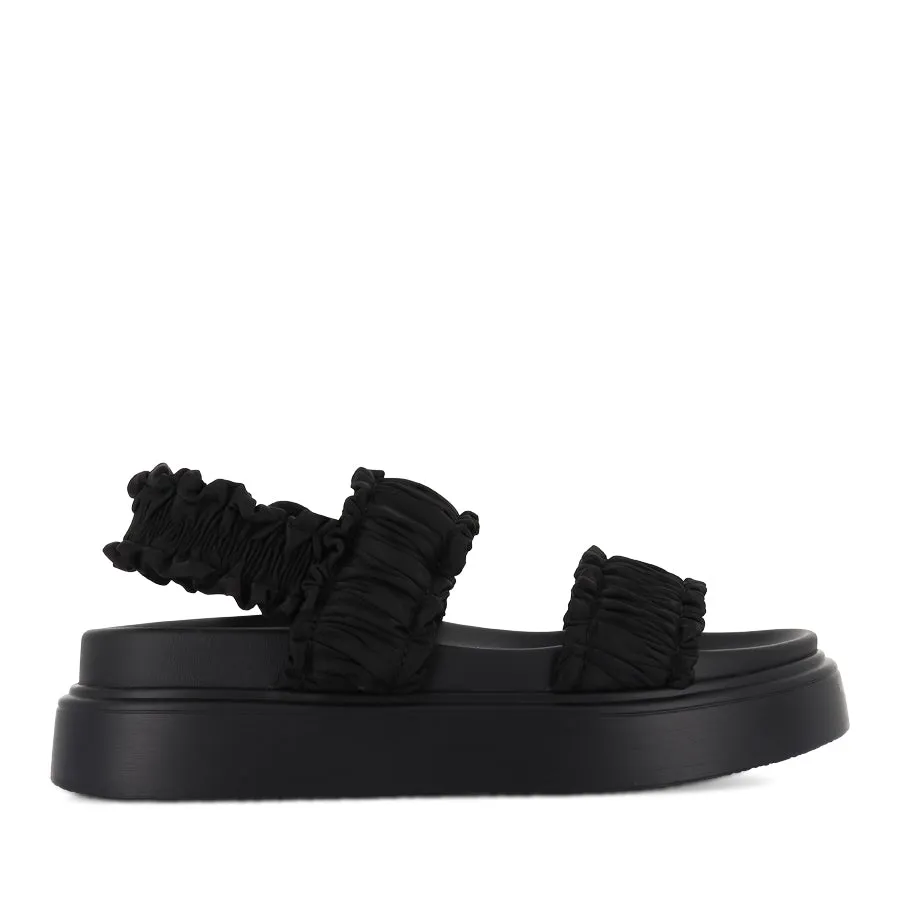 JERRY - BLACK RUFFLE Logo Bold Pillow Base
