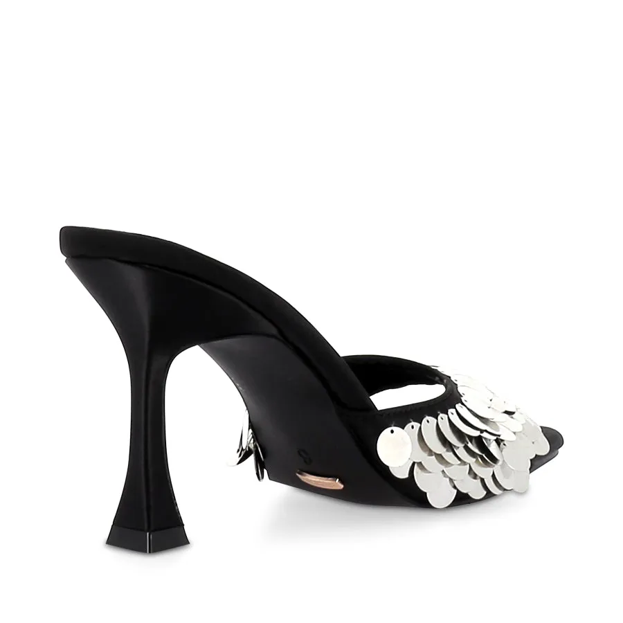 QIRIN - BLACK SATIN-SEQUIN Sun Bay Rubber Sole