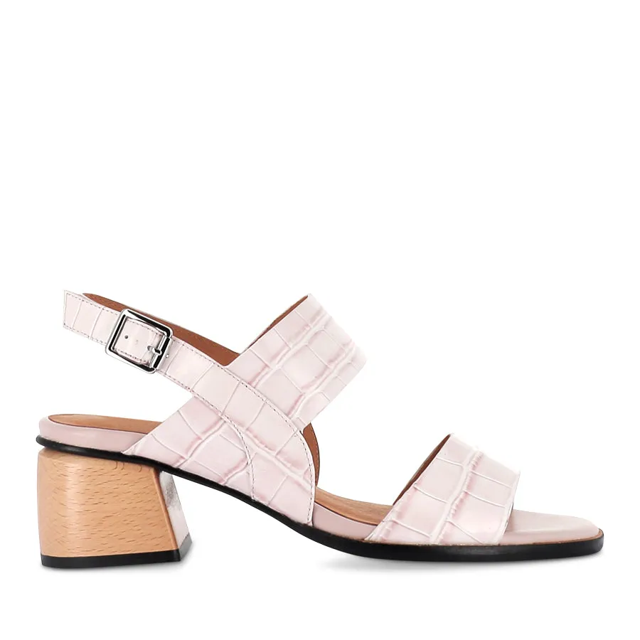 POZZIE - PINK CROC LEATHER Slip-On Style