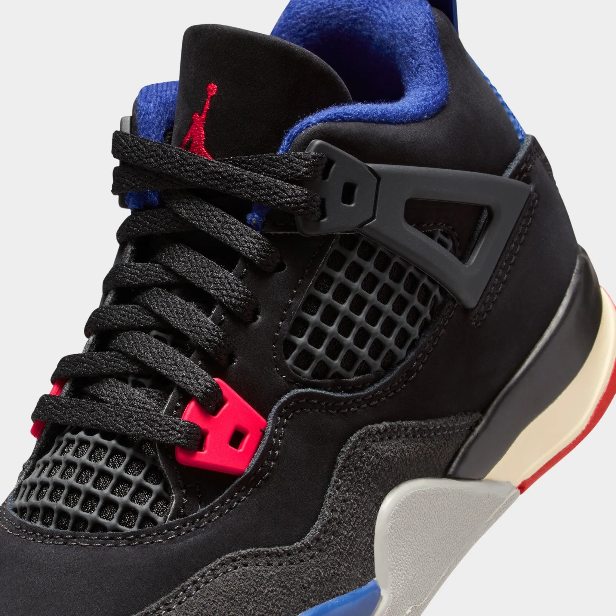 Jordan 4 Retro PS Black / Fire Red - Deep Royal Blue Non Slip Tread