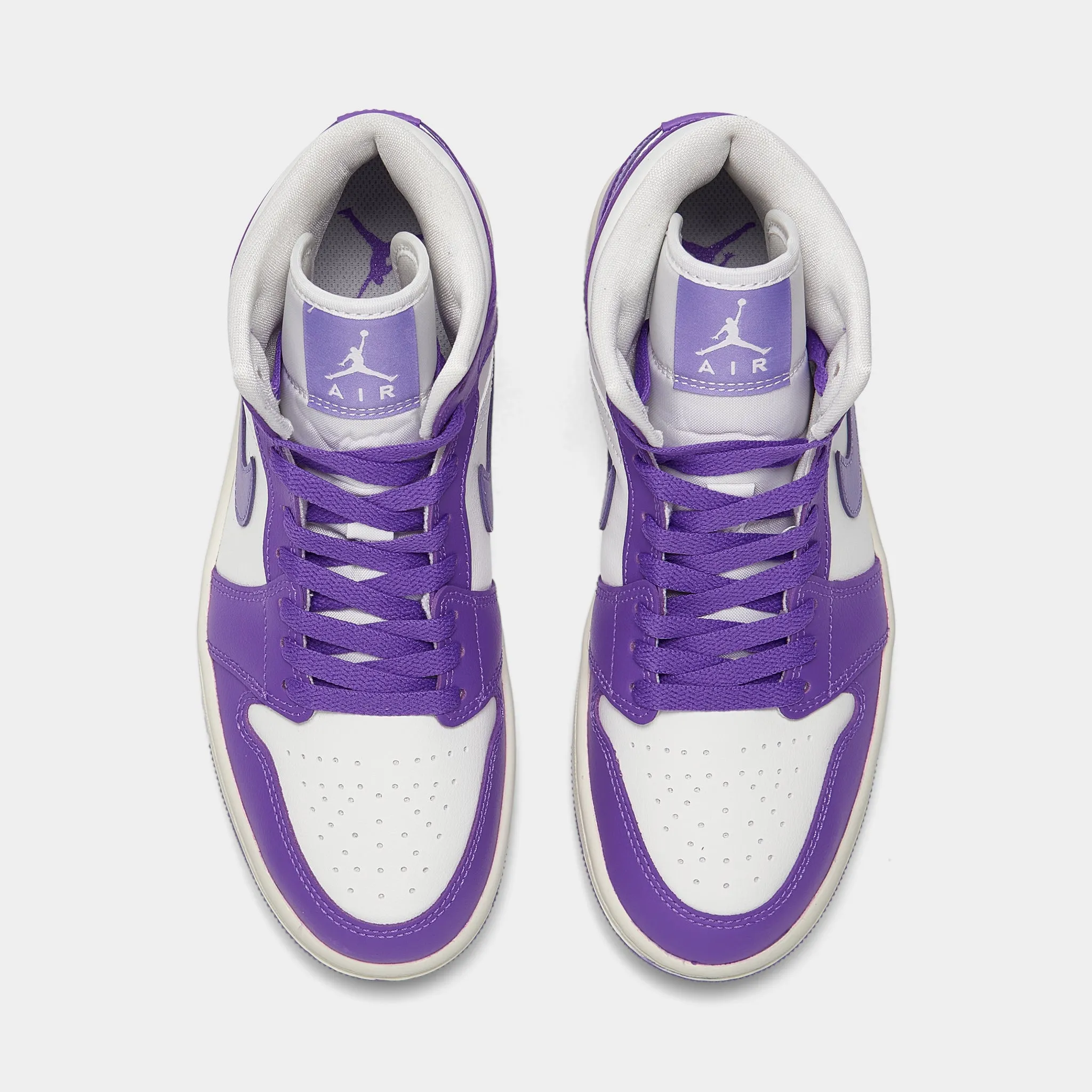 Jordan Women's 1 Mid Action Grape /  Sail - Sky J Light Purple Elastic Strap
