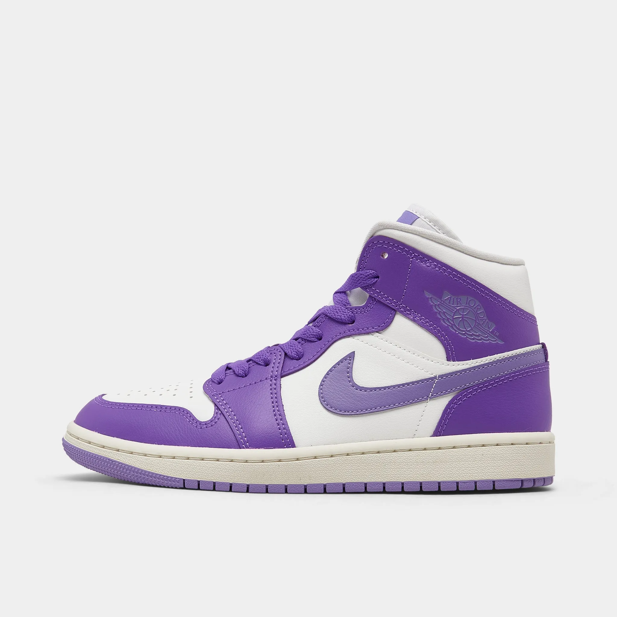 Jordan Women's 1 Mid Action Grape /  Sail - Sky J Light Purple Stable Step Tech Reinforced Lateral Support