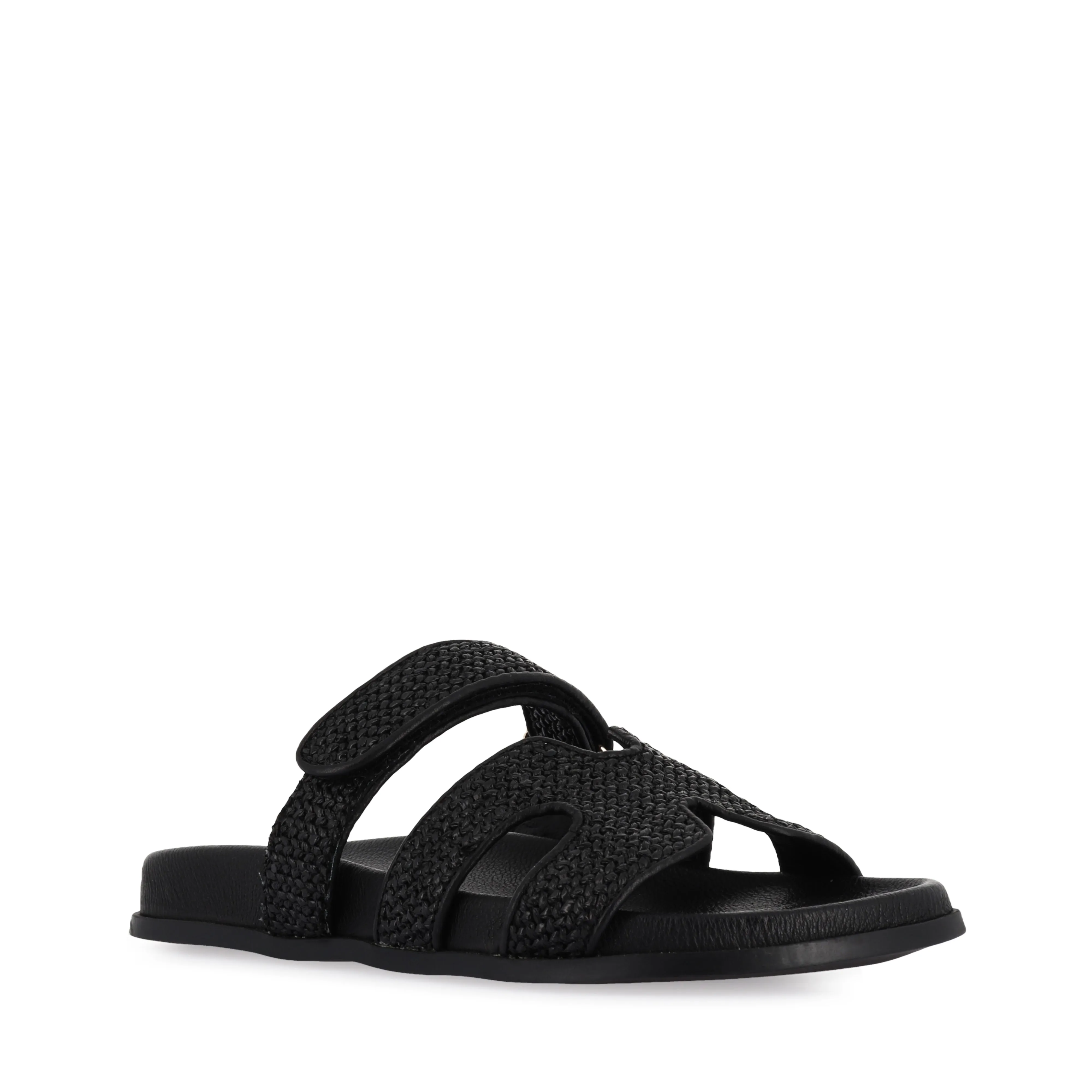 HAYZLEN - BLACK BLACK WOVEN LEATHER EVAOutsole Simple Travel Fit