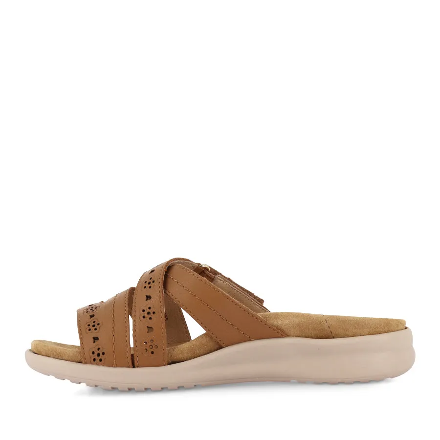beach casual Trendy Look BYLIA XW - TAN LEATHER