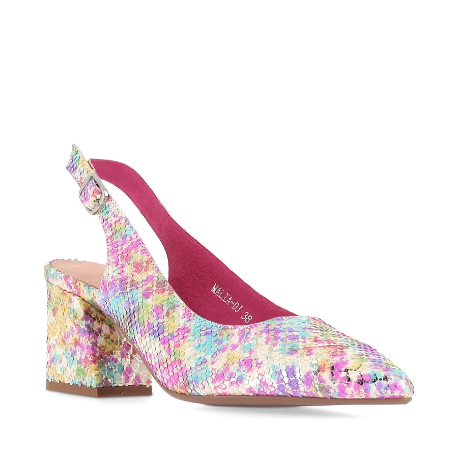 Barefoot feel MALIA - MAGENTA MULTI CUT LEATHER