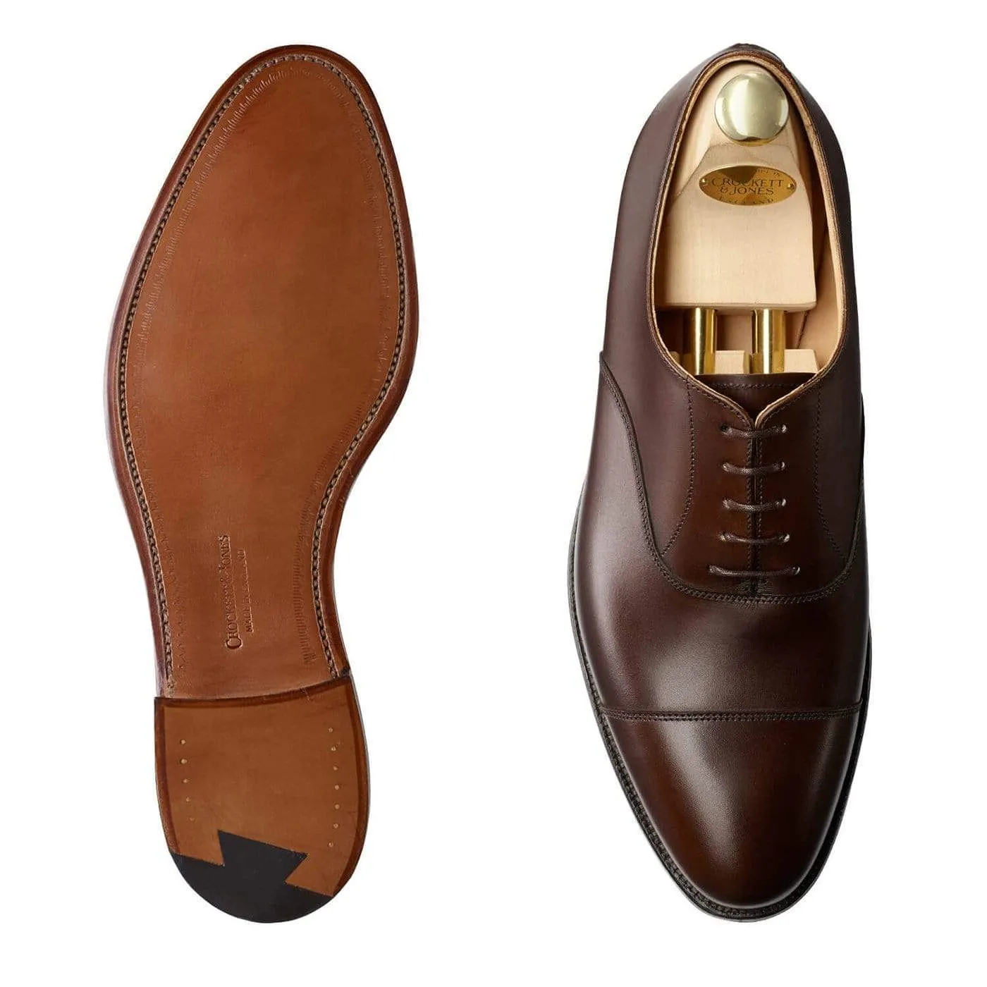 Sleek Style Step Leather Radstock Dark Brown Burnished Calf