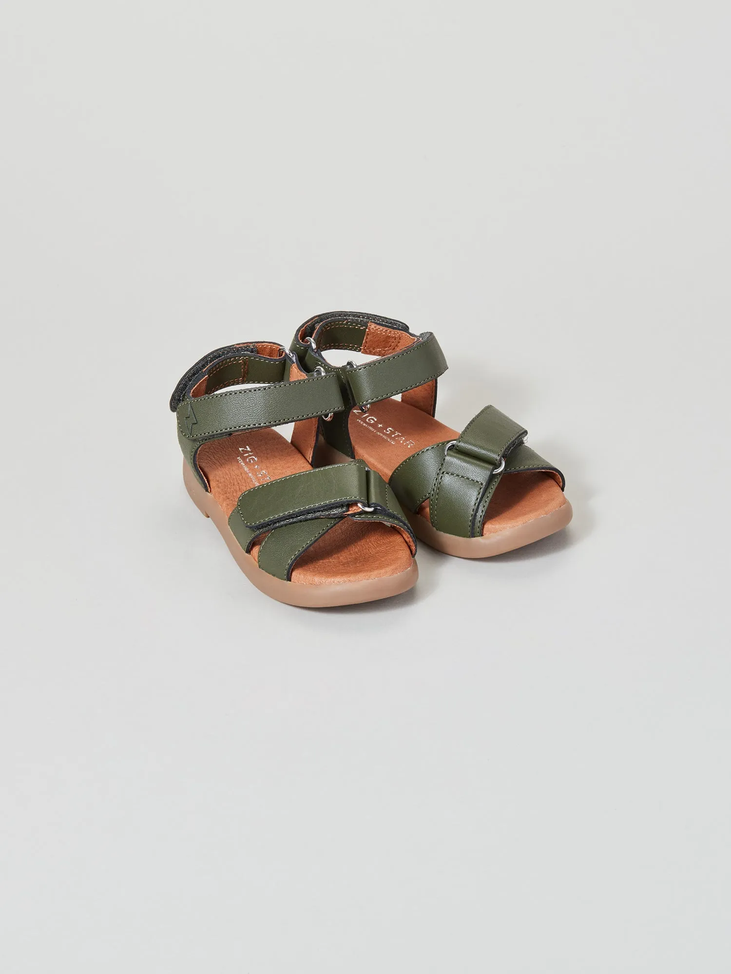 Rae Infant Cross-Strap Sandal Khaki Flex form Active Footwear