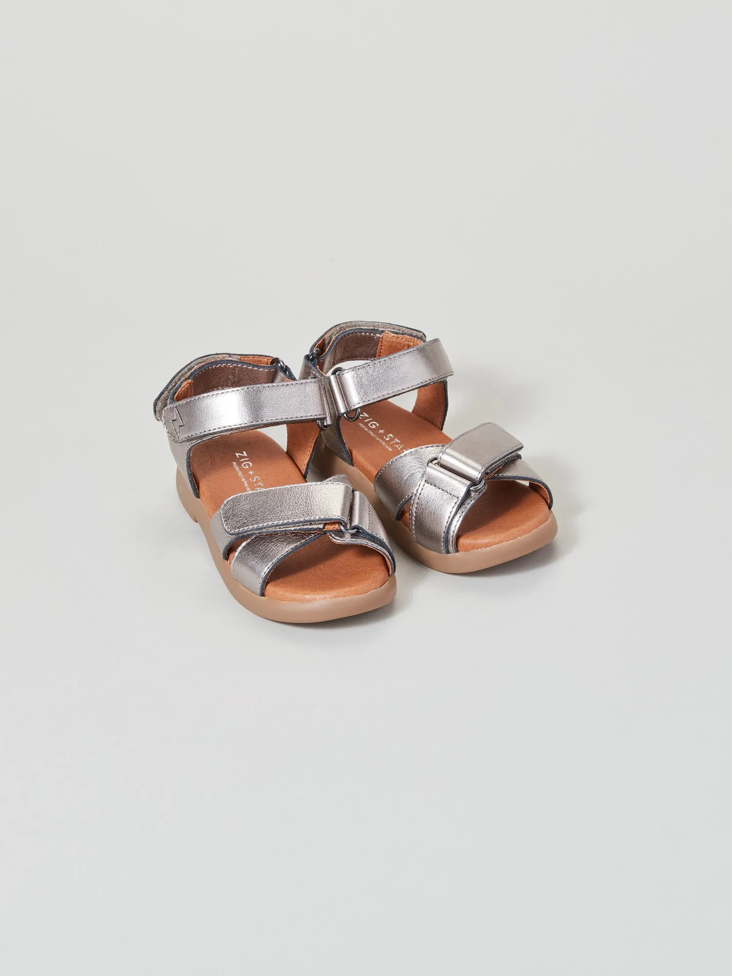 Rae Infant Cross-Strap Sandal Pewter Moon Versatile