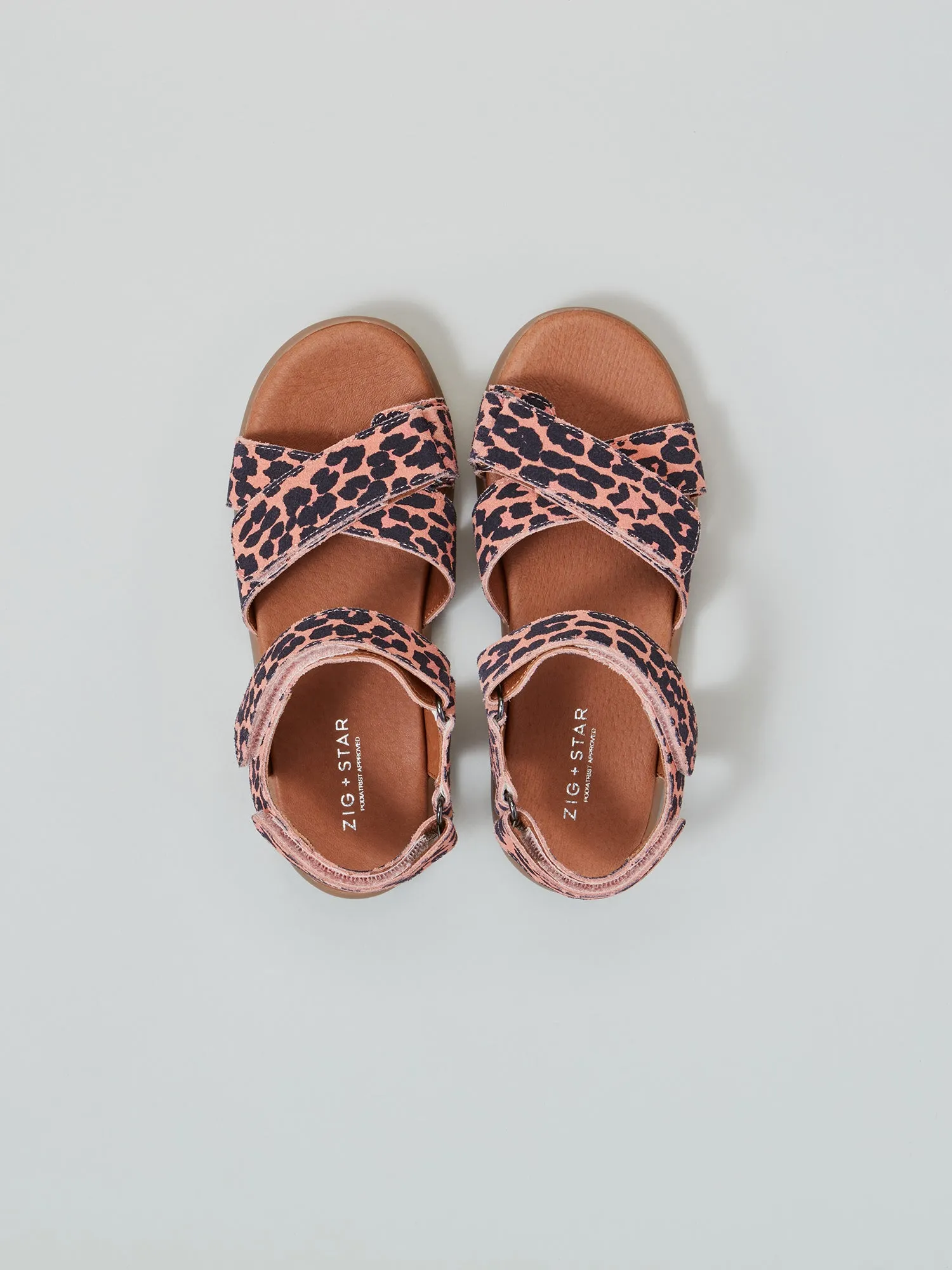 Relaxed Footwear for Summer All Gender Rae Junior Cross-Strap Sandal Pink Animal