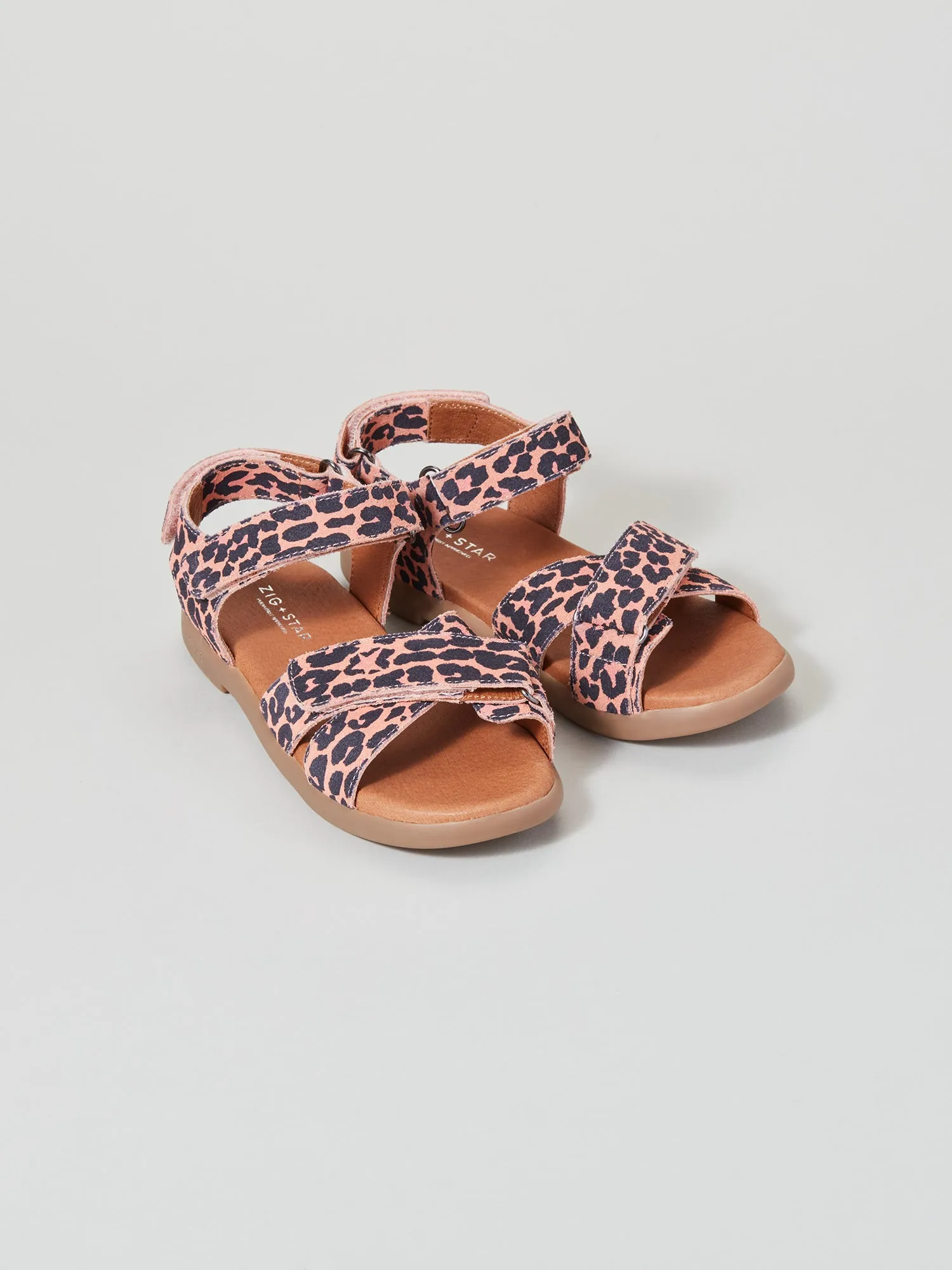 Rae Junior Cross-Strap Sandal Pink Animal Outdoor Ready Stylish Outdoor Sandals