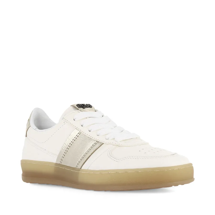 Comfortable Toe TALIA - WHITE/GOLD LEATHER