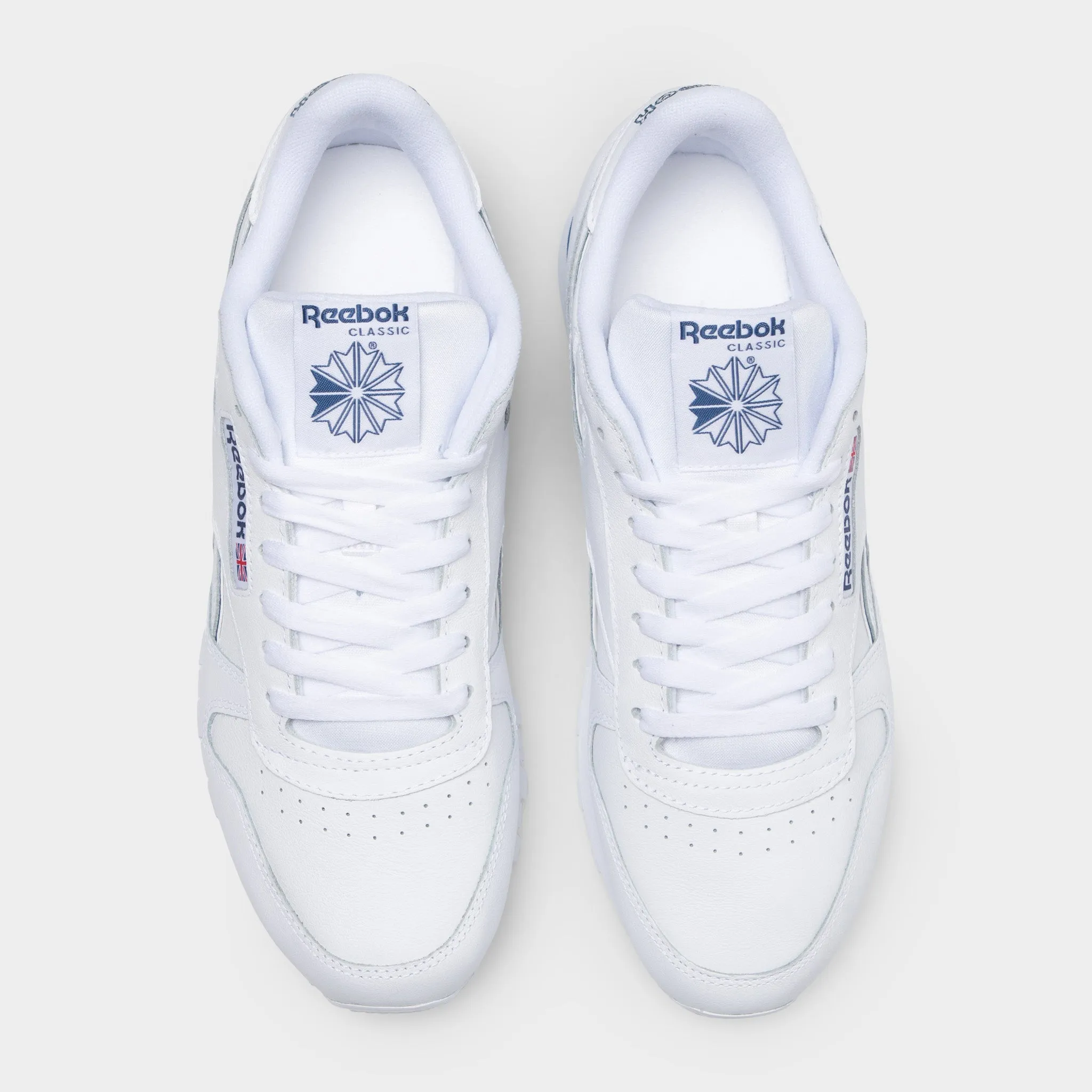 Stain-Resistant Reebok Classic Leather White / White - Twilight Blue