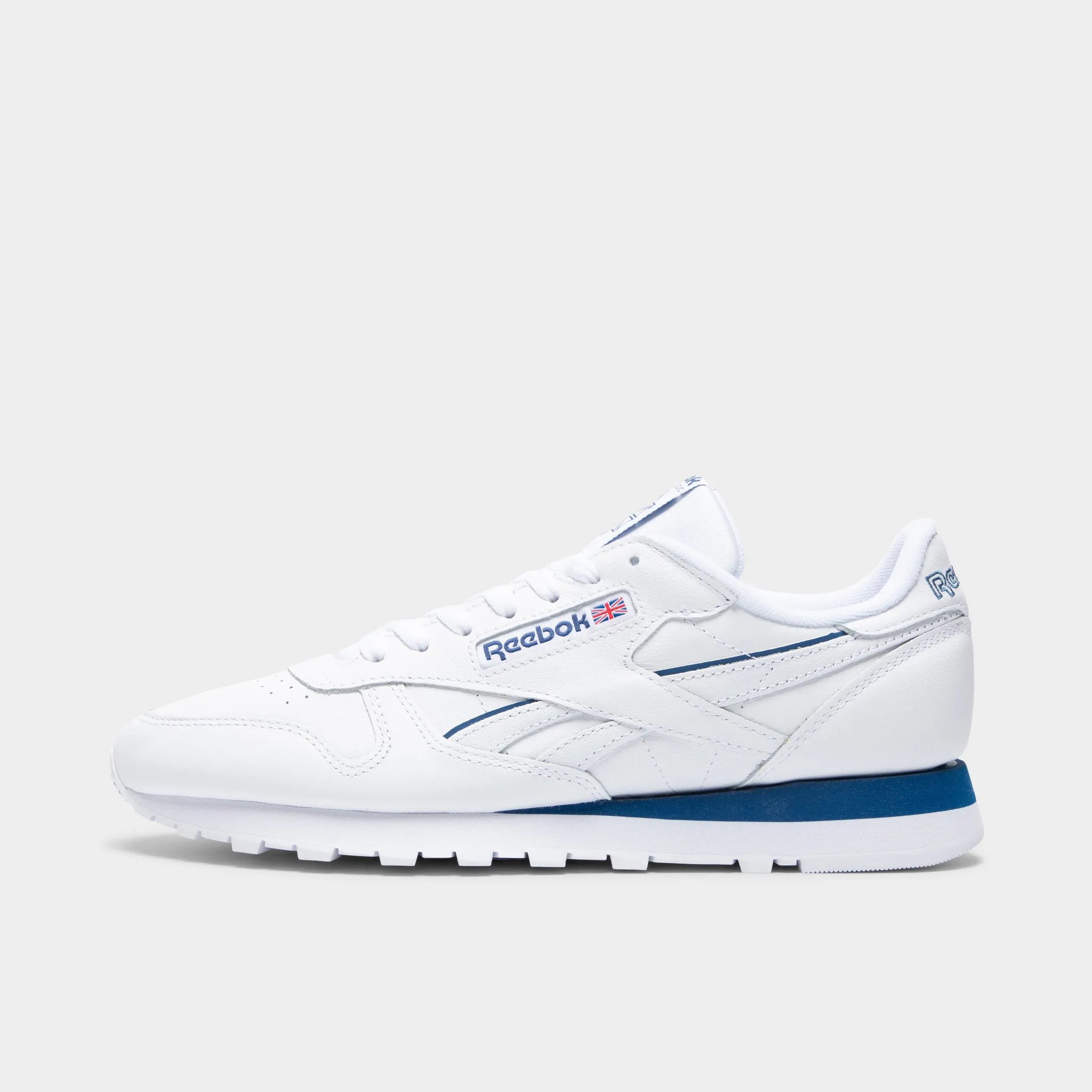 Reebok Classic Leather White / White - Twilight Blue Red lace - closure
