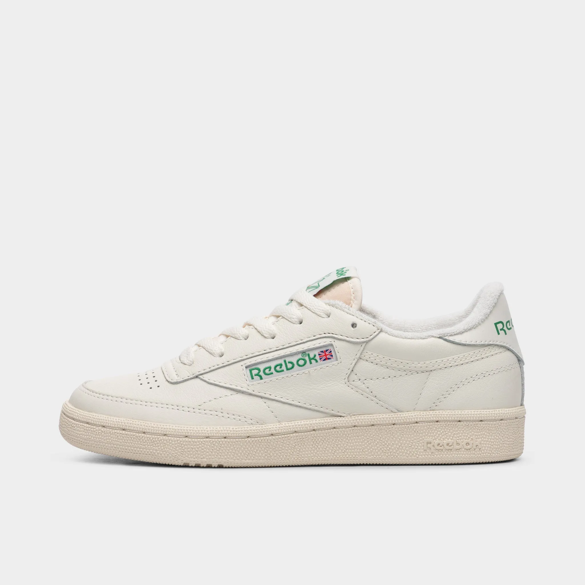 All-around silhouette zip Reebok Womens' Club C 85 Vintage Chalk / Alabaster - Green