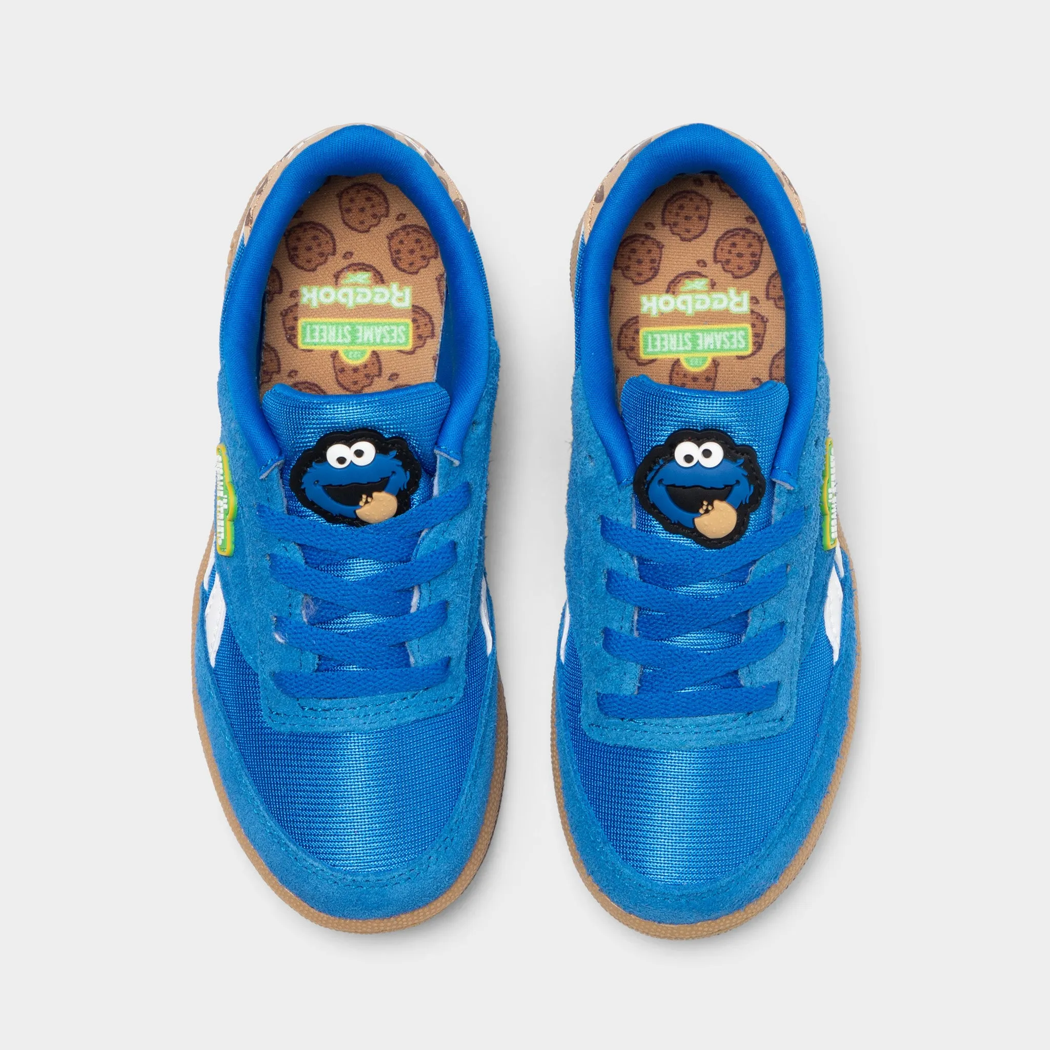 honest zip - type Reebok x Sesame Street Children's Club C Revenge Blue / White