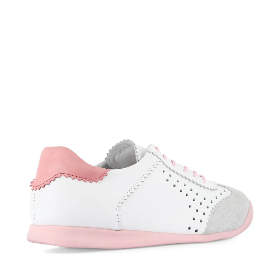 Shock Absorption Technology Moisture Wicking Lining TERRA PUNCHED - WHITE COMBO LEATHER