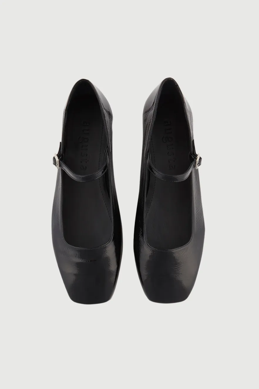 Julieta Mary Janes in Black Patent Leather Comfortable shoulder Sturdy