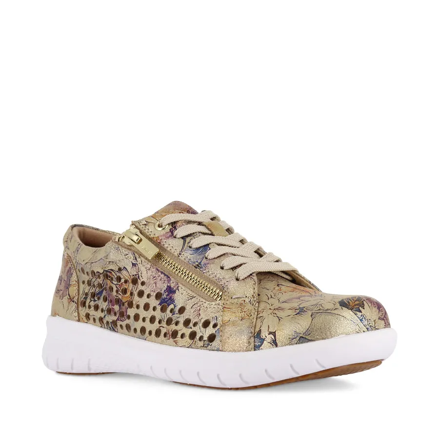 SHOVO XF - GOLD VINTAGE FLORAL LEATHER Travel Essential