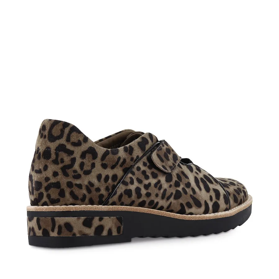 REINYS - TAUPE LEOPARD BLACK SUEDE PATENT Elegant