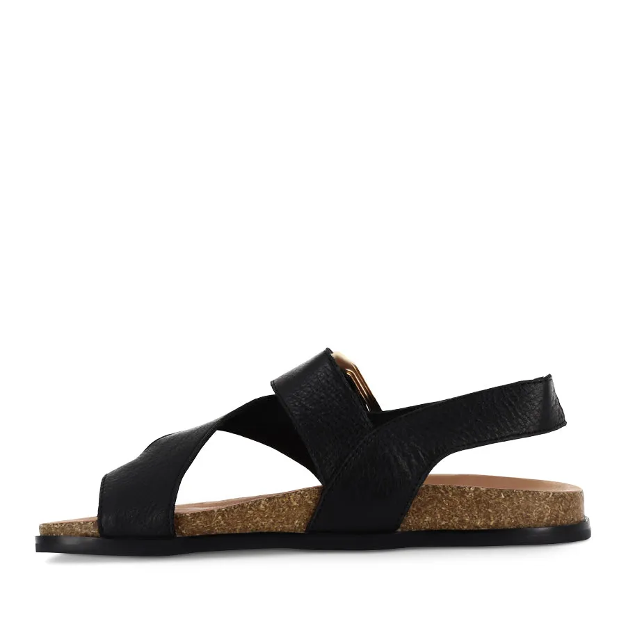 Sandal Lining NYGEL - BLACK LEATHER