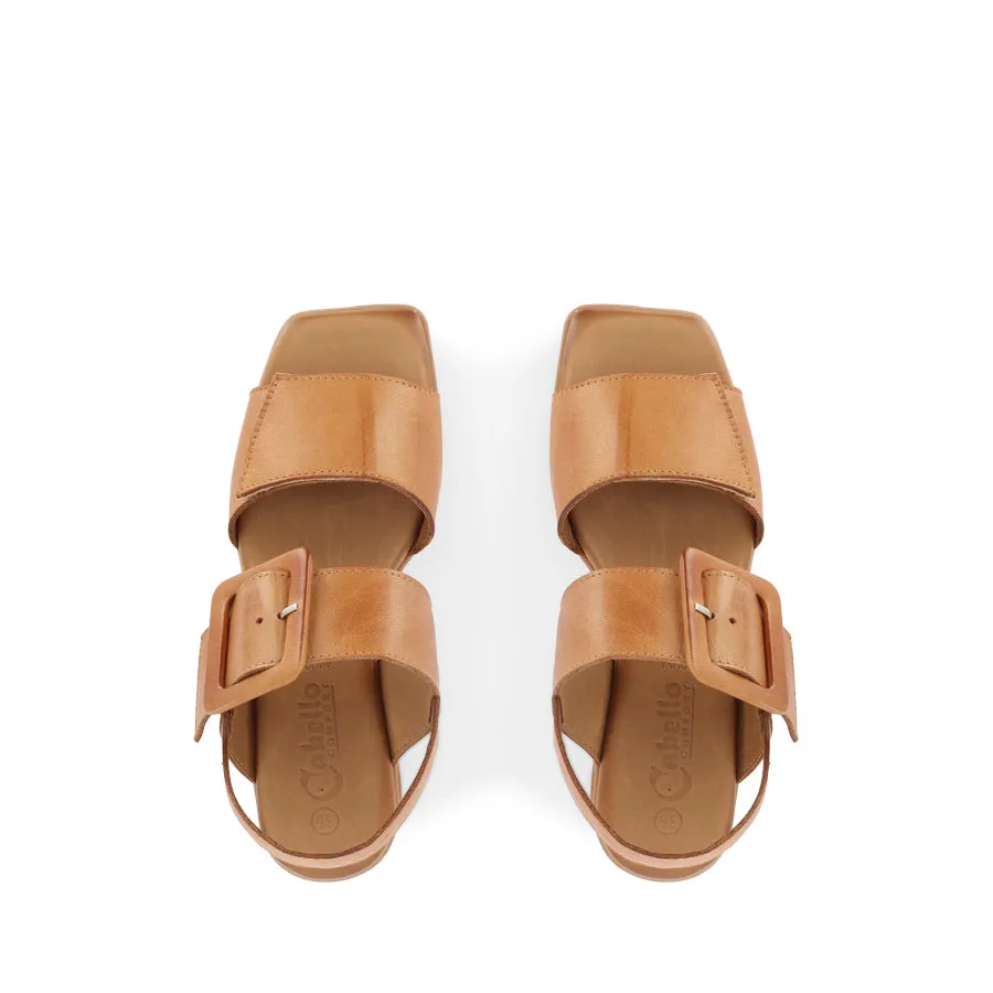 POLINA - TAN LEATHER Suede Material
