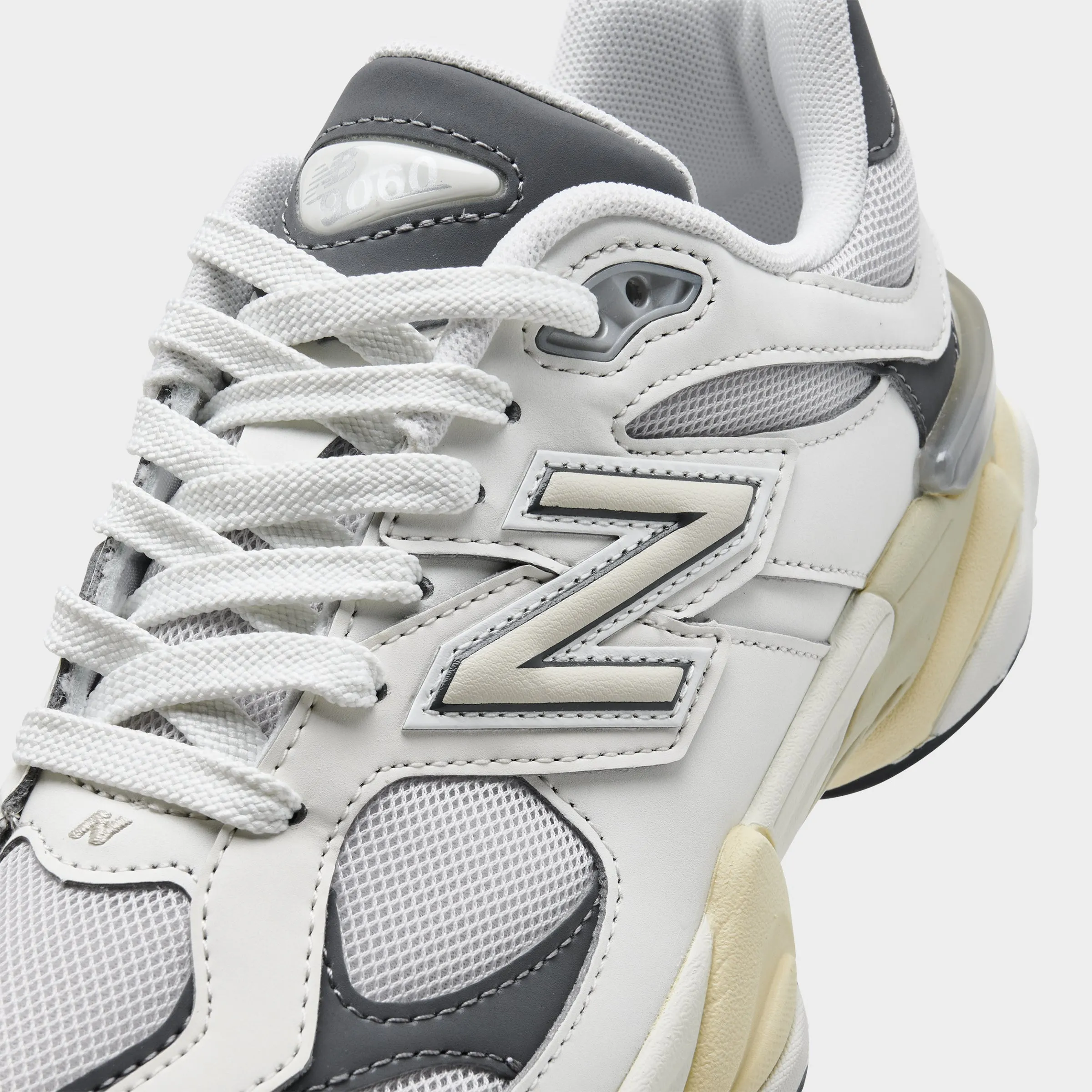 Cushioned Midsole Tech New Balance Juniors' 9060 Sea Salt / Castlerock