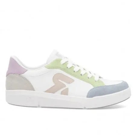 RIEKER DAMEN SNEAKER - 4190981 - WHITE MULTI Sky View Earth Mood