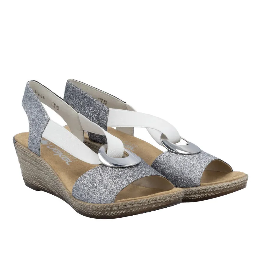 Breathable Upper RIEKER FANNI SANDAL - SILVER - 624H692