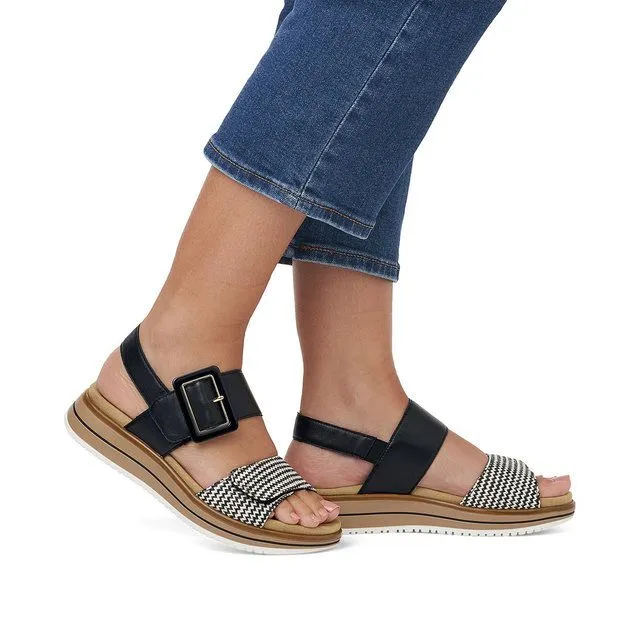 Italian Glam RIEKER SANDAL - D1J5302 - BLACK & WHITE
