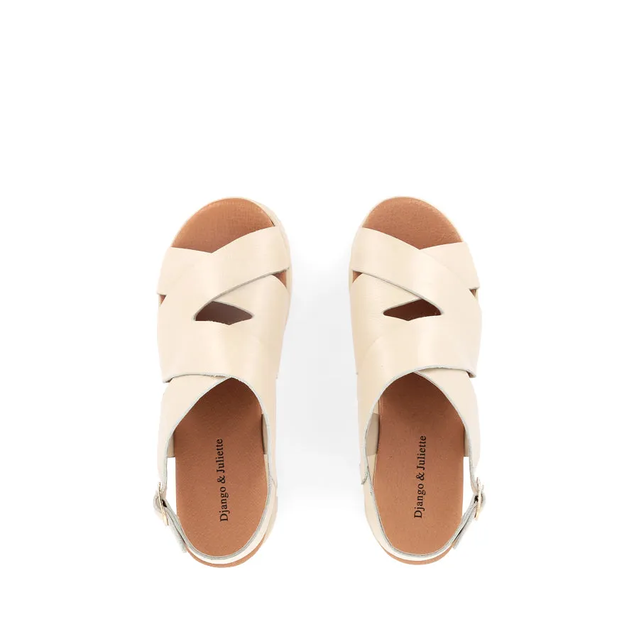 Sporty Sandals for Summer Toe Freedom RIKU - MILK LEATHER