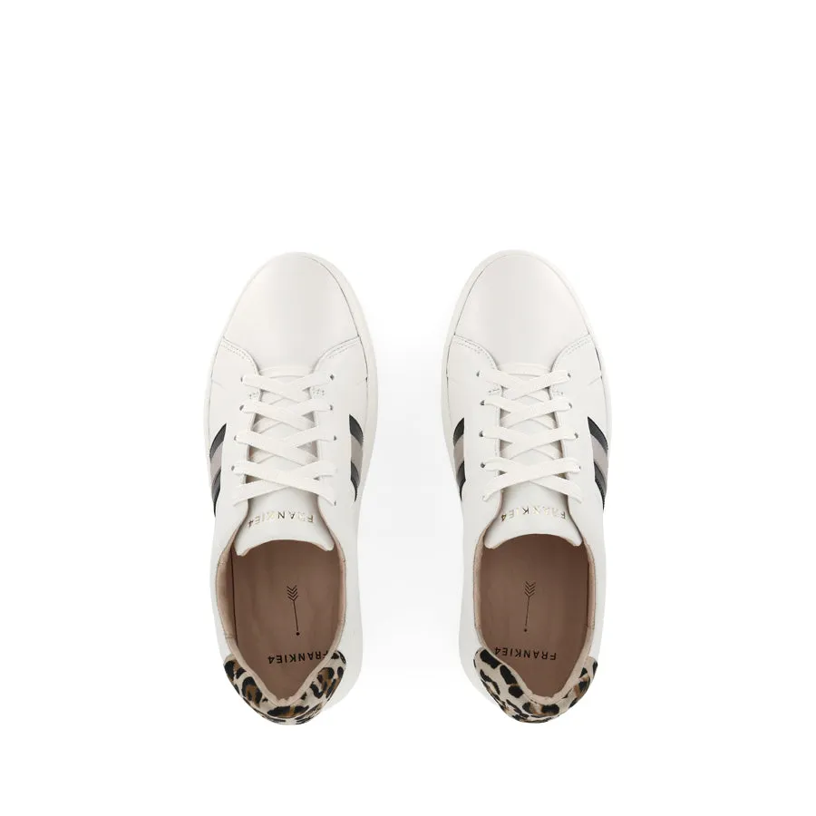 Busy Ready RILEY - WHITE/BLACK/LEOPARD LEATHER