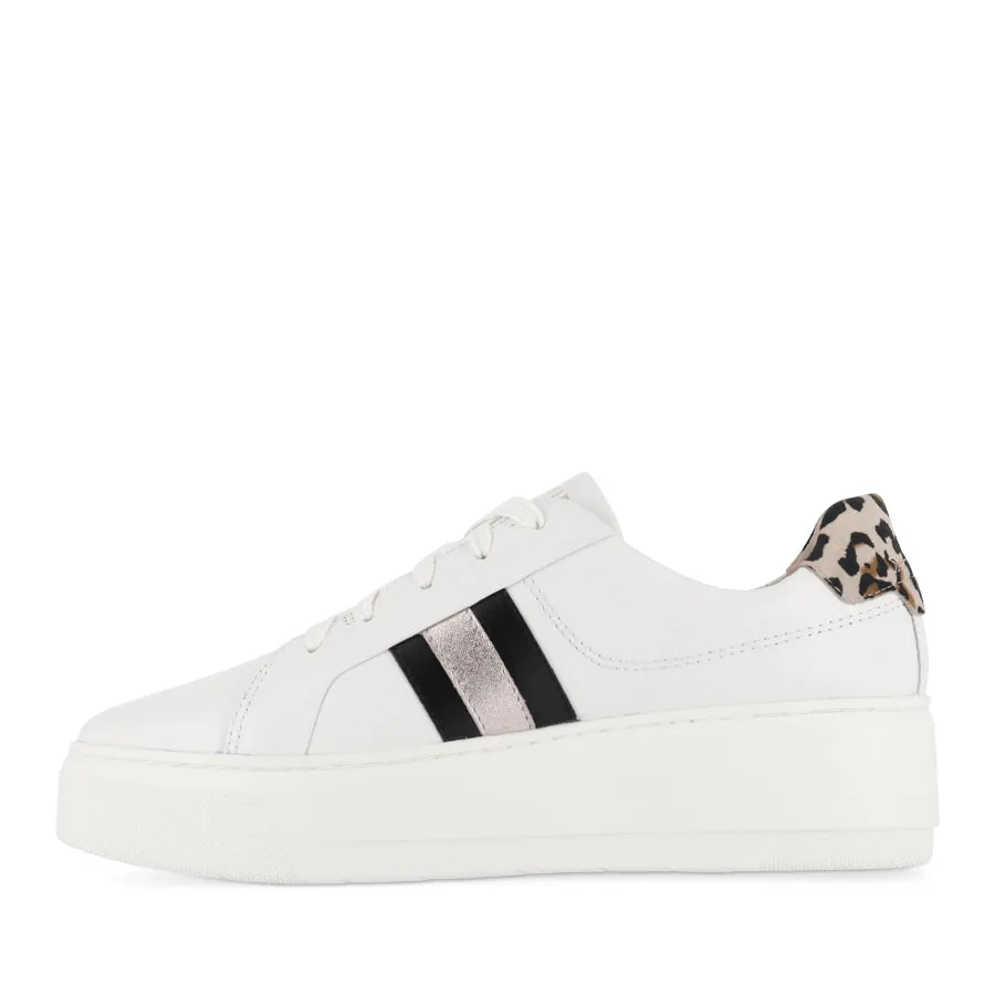 perforated Memory Foam Insole Layer RILEY - WHITE/BLACK/LEOPARD LEATHER